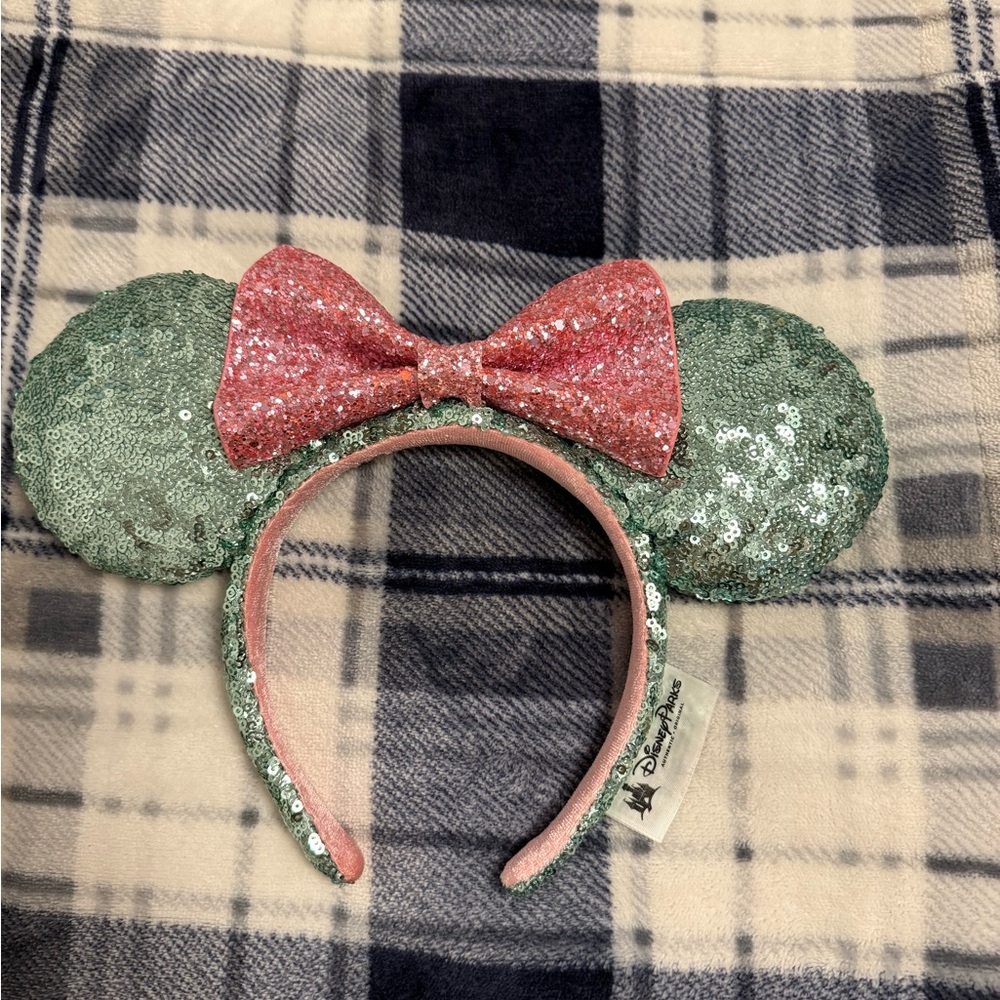 Disney Green and Pink Sequin Minnie Ears